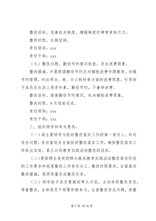 党的群众路线教育实践活动领导班子整改落实方案.docx