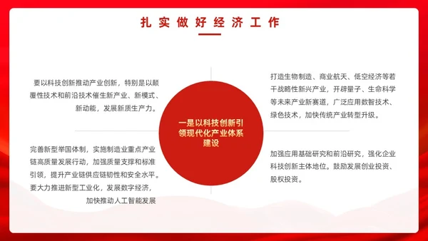 红色党政风中央经济工作会议PPT模板
