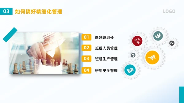 蓝色简约风班组精细化管理PPT
