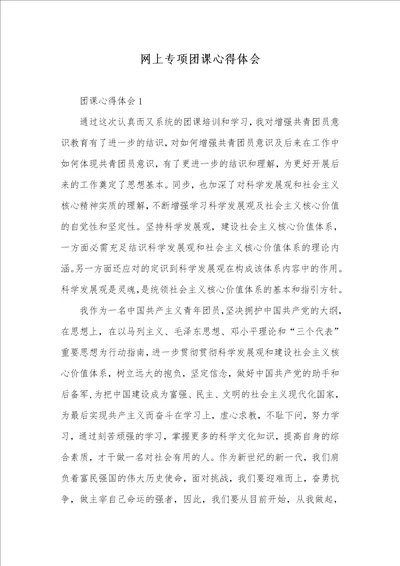 网上专题团课心得体会