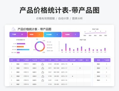 产品价格统计表-带产品图