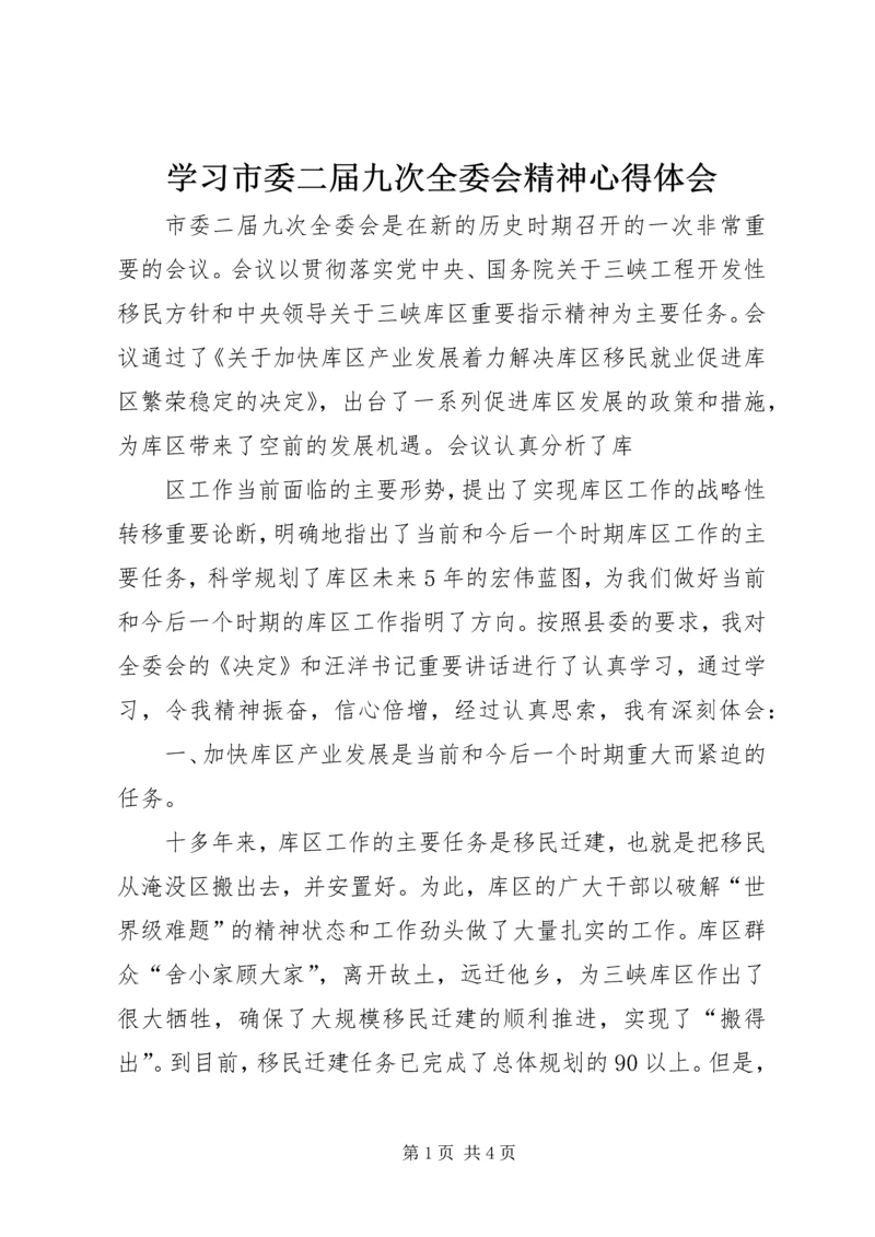 学习市委二届九次全委会精神心得体会 (3).docx