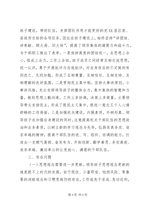 园区领导班子思想政治建设工作自查报告.docx