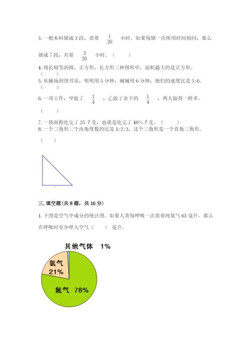 人教版六年级上册数学期末测试卷附参考答案（实用）.docx
