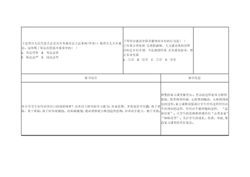 云南省涧彝族自治县2018届中考政治复习课题41投身家乡建设畅享美丽云南教案