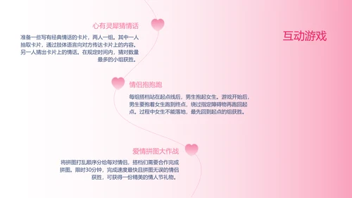 粉色渐变简约风格情人节活动策划PPT模板