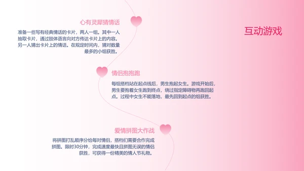 粉色渐变简约风格情人节活动策划PPT模板