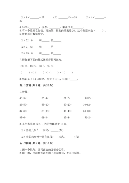 人教版二年级上册数学期末测试卷【综合题】.docx