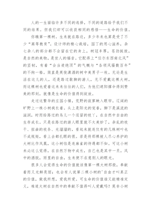 生命的价值议论文精编.docx