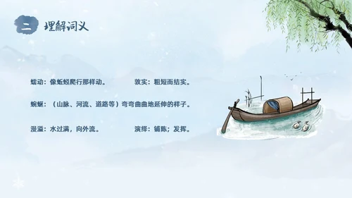 蓝色水彩水墨国风在长江源头各拉丹冬语文课堂教学课件PPT语文课件