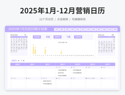 2025年1月-12月营销日历