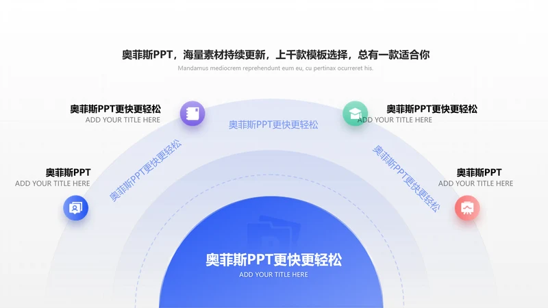 简约风发散汇聚关系4项PPT单页