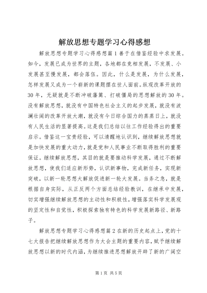 解放思想专题学习心得感想.docx