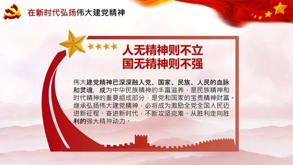 建党100周年七一讲话伟大的建党精神PPT