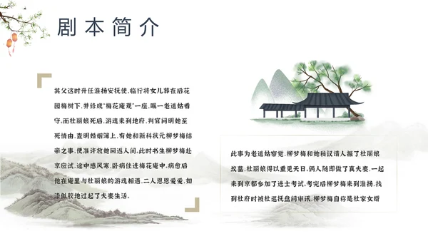 中国戏曲特丹亭PPT模板