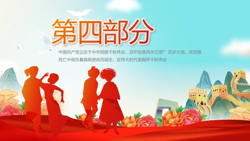 艺术传统魅力民族团结文化风情动态PPT模板