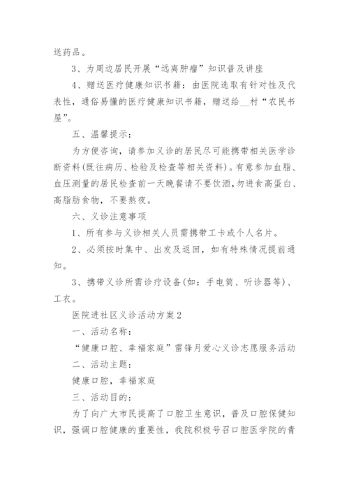医院进社区义诊活动方案5篇.docx