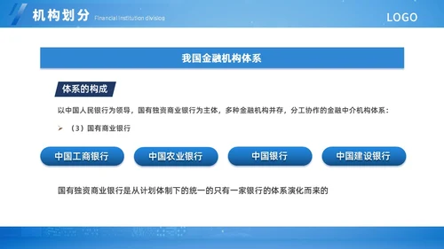 蓝色扁平简约金融知识培训ppt模板