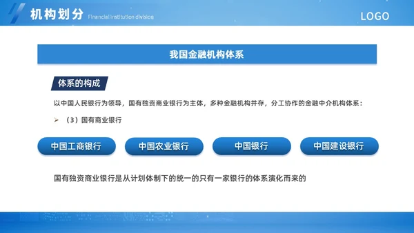 蓝色扁平简约金融知识培训ppt模板