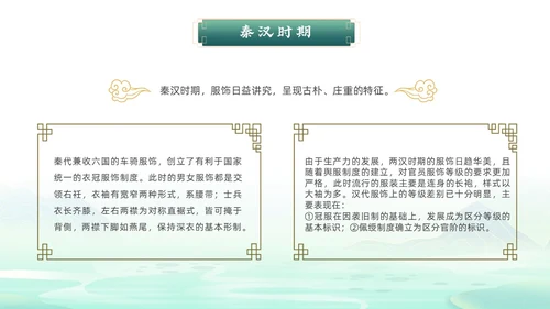 绿色国潮风中华服饰文化服装发展史文化讲座PPT