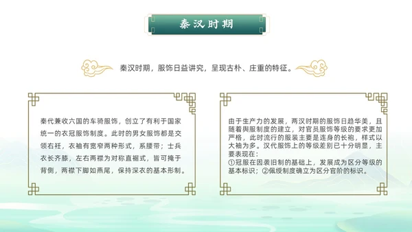 绿色国潮风中华服饰文化服装发展史文化讲座PPT