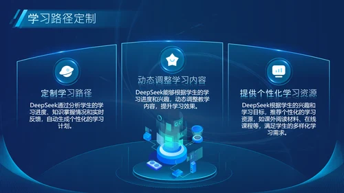 蓝色科技风Deepseek教育场景应用介绍PPT