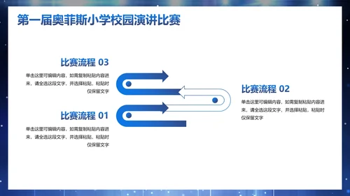 蓝色立体麦克风聚光灯舞台校园演讲比赛PPT模板