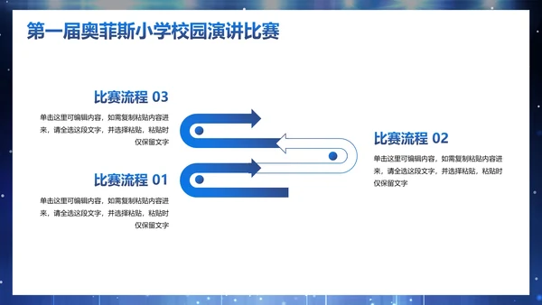 蓝色立体麦克风聚光灯舞台校园演讲比赛PPT模板