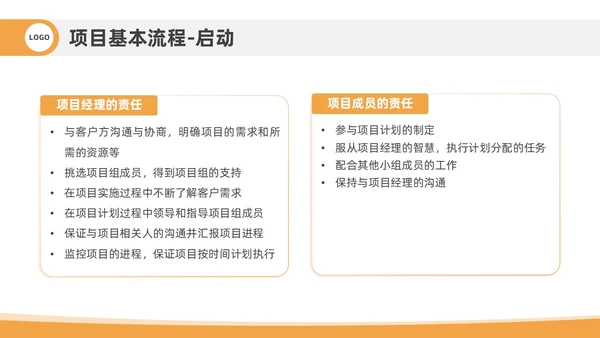 橙色插画风项目管理流程企业员工管理培训PPT课件