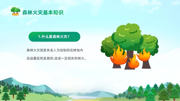 绿色清新卡通儿童321世界森林森林防火知识培训主题班会PP世界森林日