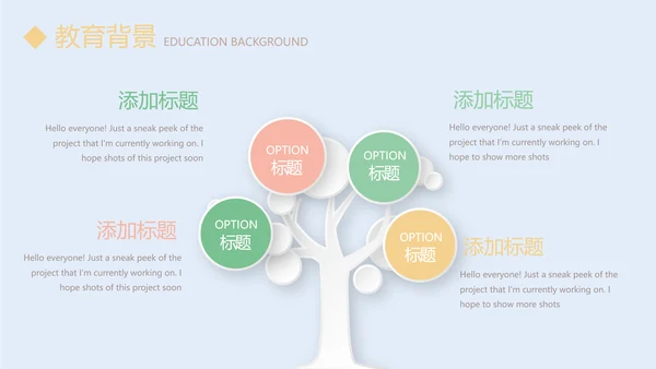 蓝色小清新简约风个人简历自我介绍动态PPT模板