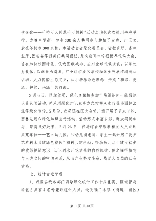 城管局园林绿化行业考核自查情况报告 (3).docx