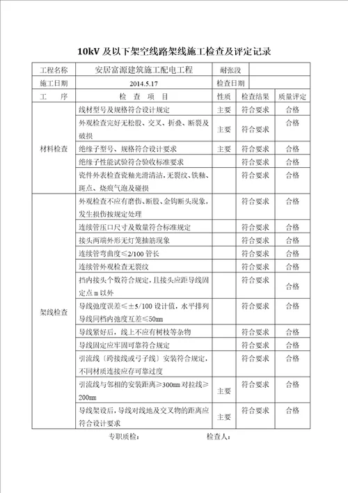 配电工程竣工资料