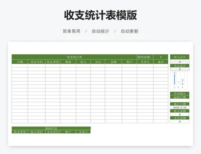 收支统计表模版