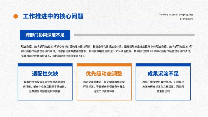 蓝橙简约工作总结汇报通用PPT模板