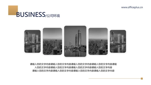 蓝金色简约商务风通用工作汇报