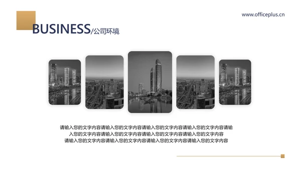 蓝金色简约商务风通用工作汇报