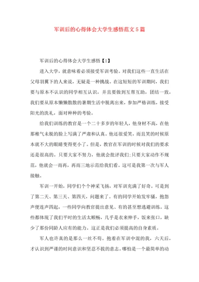 军训后的心得体会大学生感悟范文5篇.docx