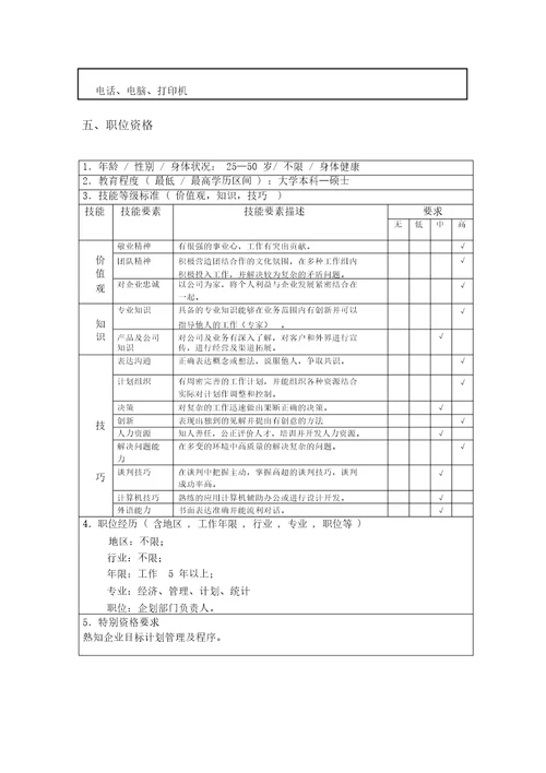 北京欣和投资管理有限责任公司管理咨询报告发展计划主管