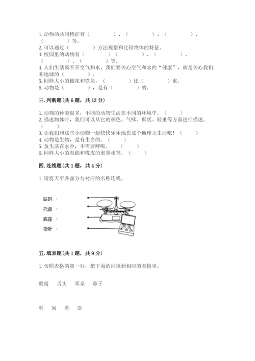 教科版小学科学一年级下册期末测试卷及参考答案【模拟题】.docx