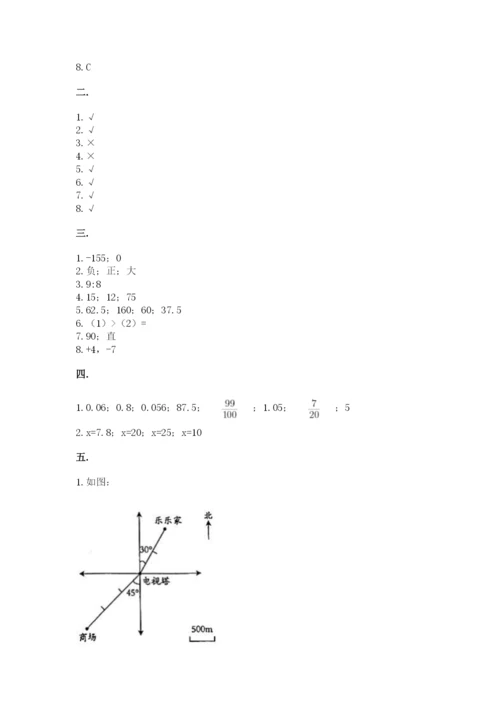 苏教版数学小升初模拟试卷附完整答案【考点梳理】.docx