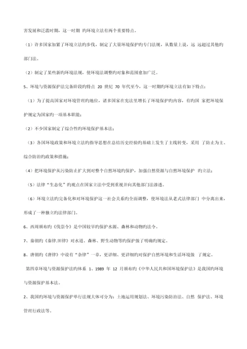 2023年自考法律环境与资源保护法重点新编.docx