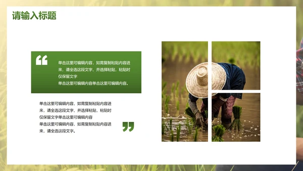 简约实景农民丰收佳节工作汇报PPT模板