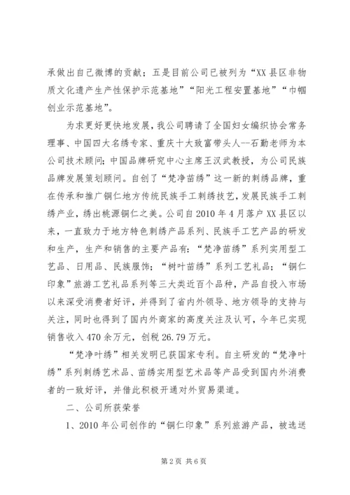 申报民族手工艺龙头企业报告.docx