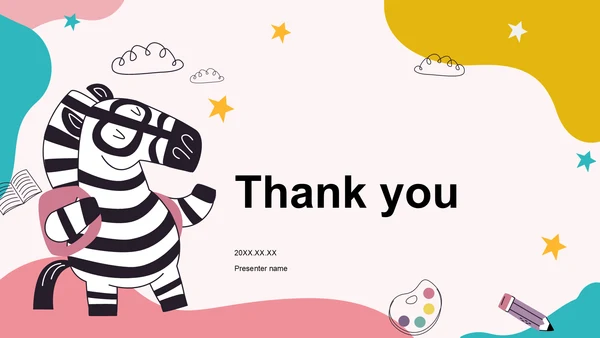 红色卡通风可爱卡通幼儿园通用模板PPT主题