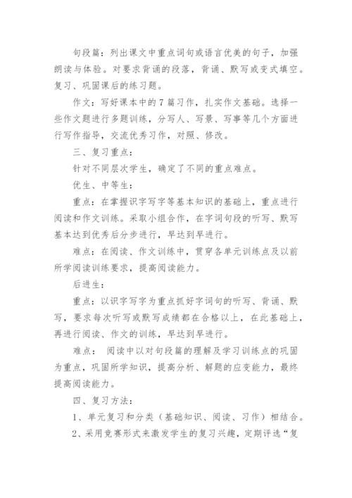 小学语文期末复习计划.docx