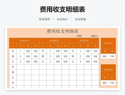 费用收支明细表