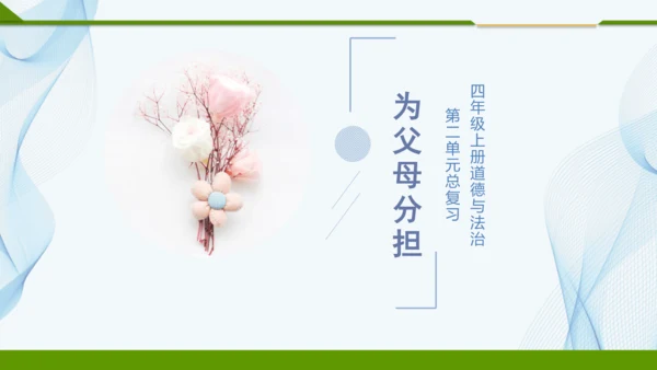 四年级上册道德与法治第二单元：为父母分担 单元总复习课件（共25张PPT）