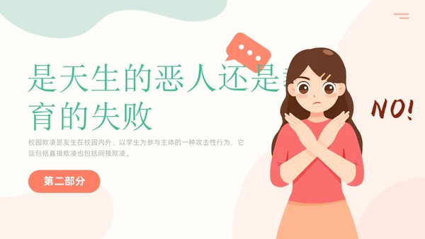 清新简约风大学校园欺凌主题班会拒绝校园霸凌共建和谐校园PPT