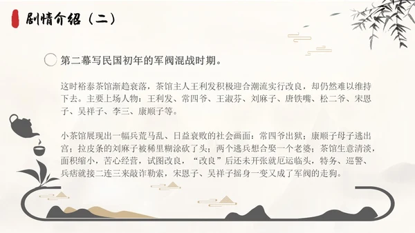茶馆古风高中二年级语文PPT课件说课中国风高中必修下册